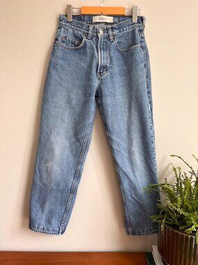 GAP Relaxed 100% Cotton Jeans | High Rise Straight Leg | Vintage Wash | Size 26